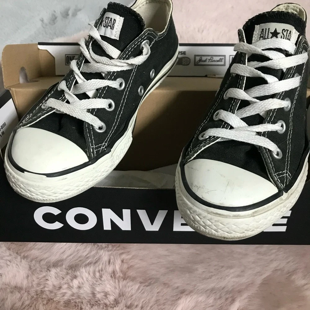 Converse black all star ox low